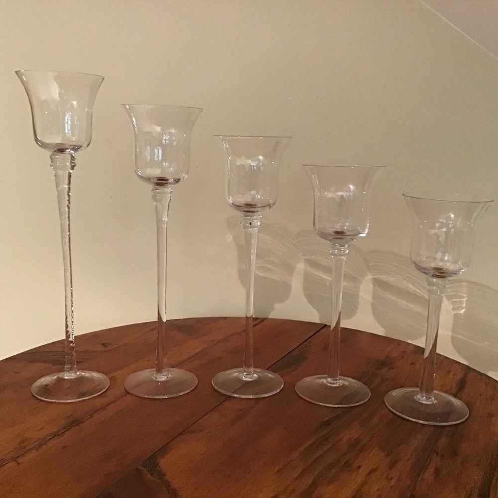 PartyLite Elegant Stemmed Votive Holder Quintet - Picture 2 of 5